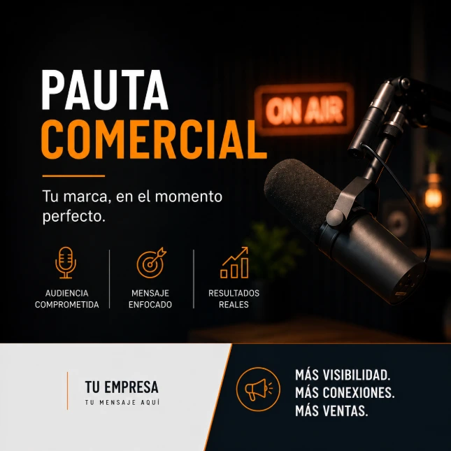 Pauta comercial oral para negocios.